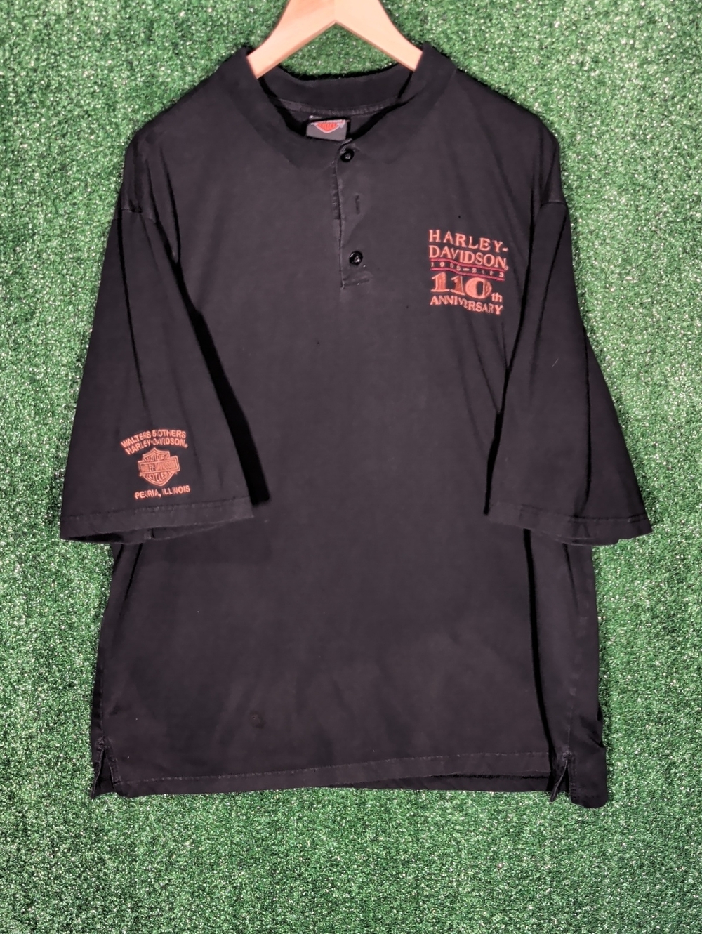 Harley-Davidson Black Polo, Peoria, Illinois, Size 2XL